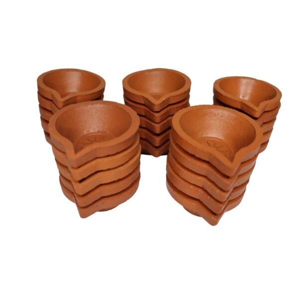 Terracotta Clay Diya for Puja and Festivals | Clay Diya for Karthigai Deepam | Agalvilakku - Tirumala Pooja - Image 2